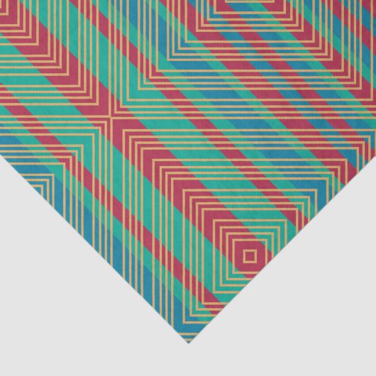 Oranje Diamond Blue Turquoise Pattern Tissuepapier (Detail)