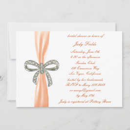 Oranje Diamond Bow Bruidsdouche Uitnodiging