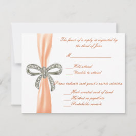 Oranje Diamond Bow-reiskaart RSVP Kaartje