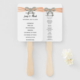 Oranje Diamond Bow Trouwprogramma Handwaaier