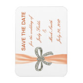 Oranje Diamond Bow Wedding Save the Date Magnet Magneet (Verticaal)