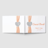 Oranje Diamond Heart Wedding Guestbook Gastenboek (Volledig)