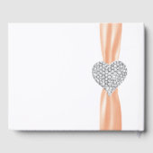 Oranje Diamond Heart Wedding Guestbook Gastenboek (Achterkant)