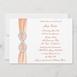 Oranje Diamond Infinity Bridal Shower Kaart