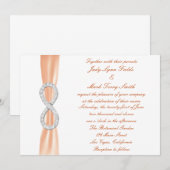 Oranje Diamond Infinity bruiloft uitnodiging (Voorkant / Achterkant)