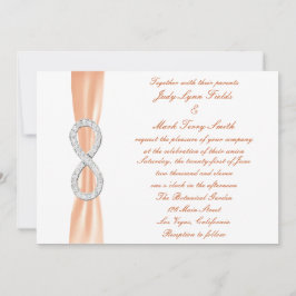 Oranje Diamond Infinity bruiloft uitnodiging