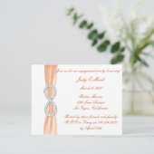 Oranje Diamond Infinity Engagement Party Kaart (Staand voorkant)