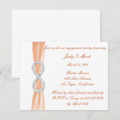 Oranje Diamond Infinity Engagement Party Kaart (Voorkant / Achterkant)