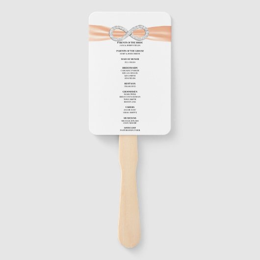 Oranje Diamond Infinity Trouwprogramma Fans Handwaaier (Achterkant)