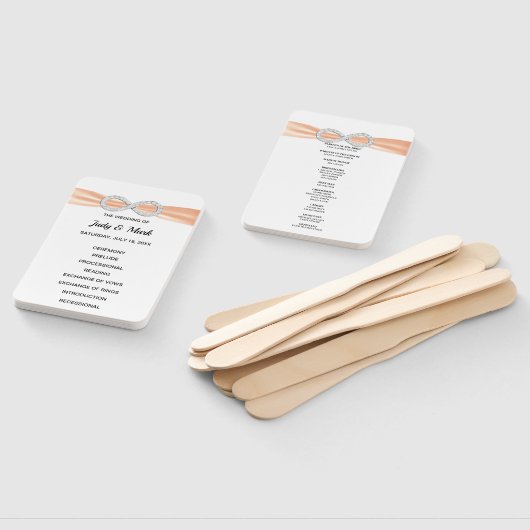 Oranje Diamond Infinity Trouwprogramma Fans Handwaaier (Niet-gemonteerd)