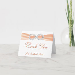 Oranje Diamond Infinity Wedding Hartelijk dank Bedankkaart