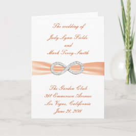 Oranje Diamond Infinity Wedding Program Card Programma