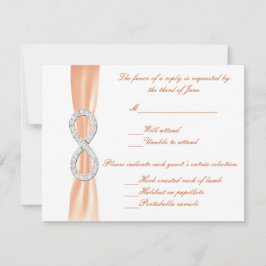 Oranje Diamond Infinity Wedding Response Kaart