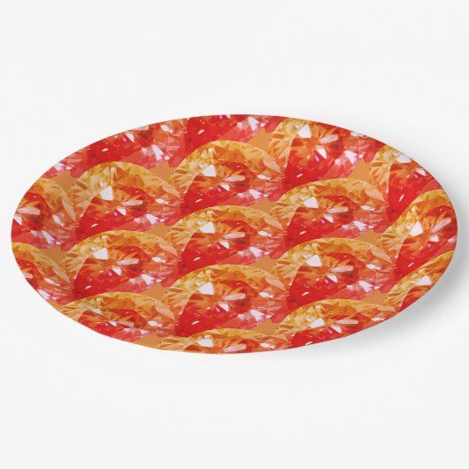 Oranje Diamonds Bling Fancy Halloween party Papieren Bordje (Gekanteld)