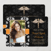 Oranje dierenarts school afstudeeraankondigingen u kaart (Voorkant / Achterkant)