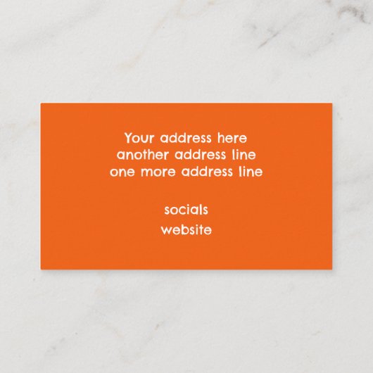 Oranje dierenprint QR code visitekaartje (Achterkant)