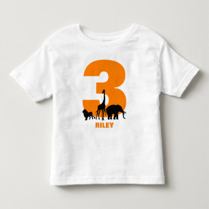 Oranje dierentuin verjaardagsfeestje gepersonalise kinder shirts