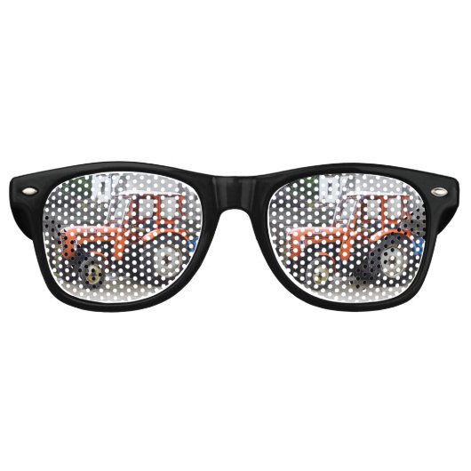 Oranje dieseltractor Steyr KL II Retro Zonnebril (Voorkant)