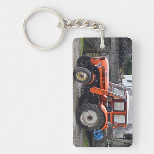 Oranje dieseltractor Steyr KL II Sleutelhanger (Voorkant)