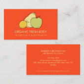Oranje diëticiste voor fruit visitekaartje (Voorkant / Achterkant)