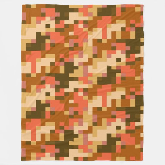 Oranje digitale camouflage fleece deken (Voorkant)