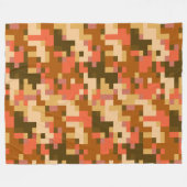 Oranje digitale camouflage fleece deken (Voorkant (Horizontaal))
