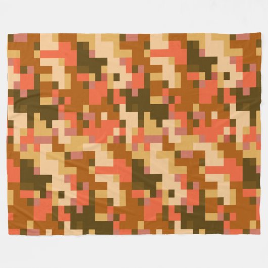 Oranje digitale camouflage fleece deken (Voorkant (Horizontaal))