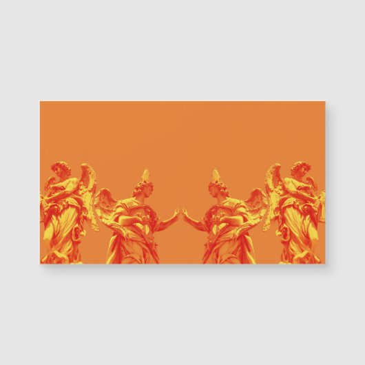 Oranje digitale kleurenkunst met beeldhouwwerken (Voorkant)