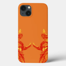 Oranje digitale kleurenkunst met beeldhouwwerken Case-Mate iPhone case