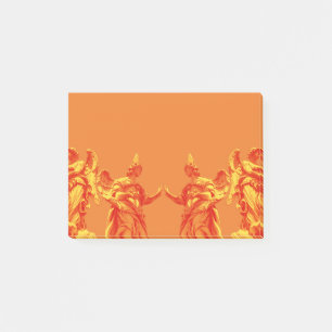 Oranje digitale kleurenkunst met beeldhouwwerken post-it® notes