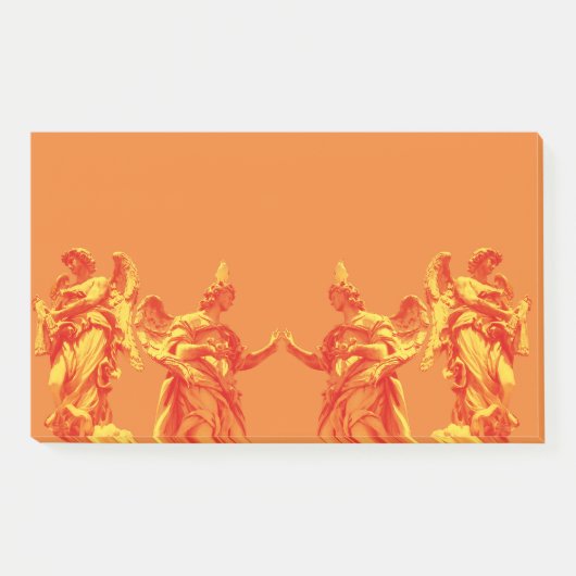 Oranje digitale kleurenkunst met beeldhouwwerken post-it® notes (Voorkant)
