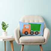 Oranje Digitale Vrachtwagen Blauwe Achtergrond Kussen (Stoel)