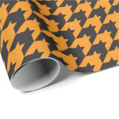 Oranje dikke textielpatroon cadeaupapier (Rol Hoek)