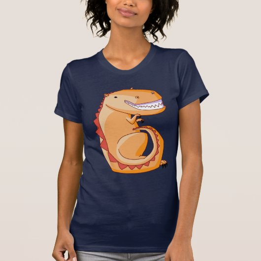 Oranje Dino-T-shirt T-shirt (Voorkant)