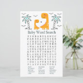 Oranje Dinosaur Baby shower Word Search Game (Staand voorkant)