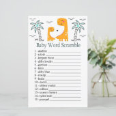Oranje Dinosaur Baby word scramble game (Staand voorkant)