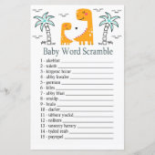 Oranje Dinosaur Baby word scramble game (Voorkant)