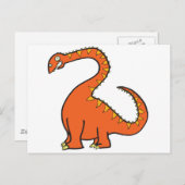 Oranje Diplodocus Briefkaart (Voorkant / Achterkant)