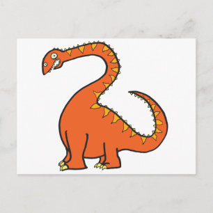 Oranje Diplodocus Briefkaart