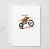 Oranje Dirt Bike 1e Verjaardagsuitnodiging Kaart (Achterkant)