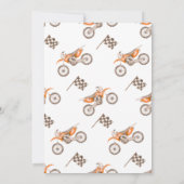 Oranje Dirt Bike verjaardagsuitnodiging Kaart (Achterkant)