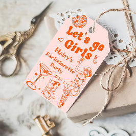 Oranje Disco Cowgirl Rodeo Bachelorette Feestje Cadeaulabel