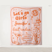 Oranje Disco Cowgirl Rodeo Bachelorette Weekend Wandkleed (Voorkant)