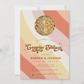 Oranje Disco Retro 70s-coupondouche Kaart (Voorkant)