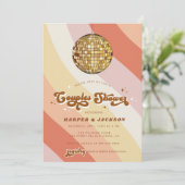 Oranje Disco Retro 70s-coupondouche Kaart (Staand voorkant)