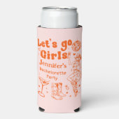 Oranje Disco Rodeo Cowgirl Bachelorette Koeler (Seltzer Voorkant)