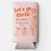 Oranje Disco Rodeo Cowgirl Bachelorette Koeler (Achterkant)