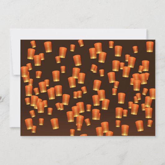 Oranje Diwali Sky Lantaarns Uitnodiging (Achterkant)