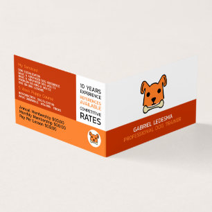 Oranje Dog, Dog Trainer Gedetailleerd Visitekaartje