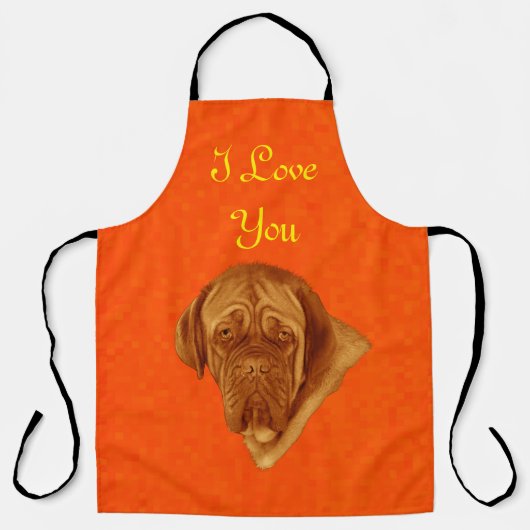 Oranje Dogue Bordeaux Dog Design Schort (Voorkant)